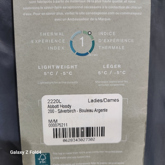 Canada Goose Packable Abbott Hoody Womens Medium Silverbirch Color - Picture 4 of 16